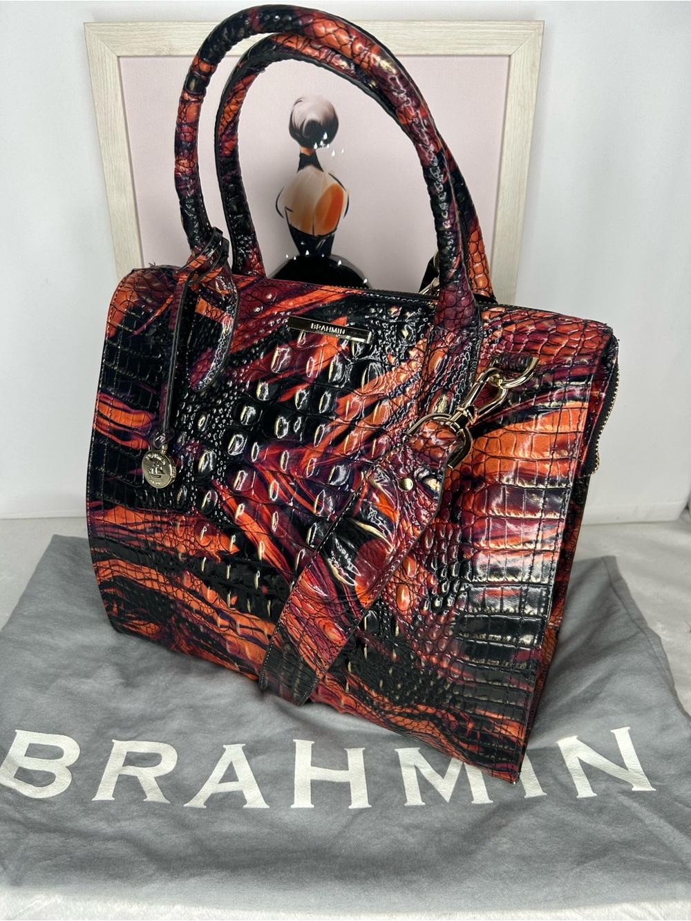 Brahmin Caroline Spice Melbourne Satchel & Ady Wallet - Picture 3 of 16